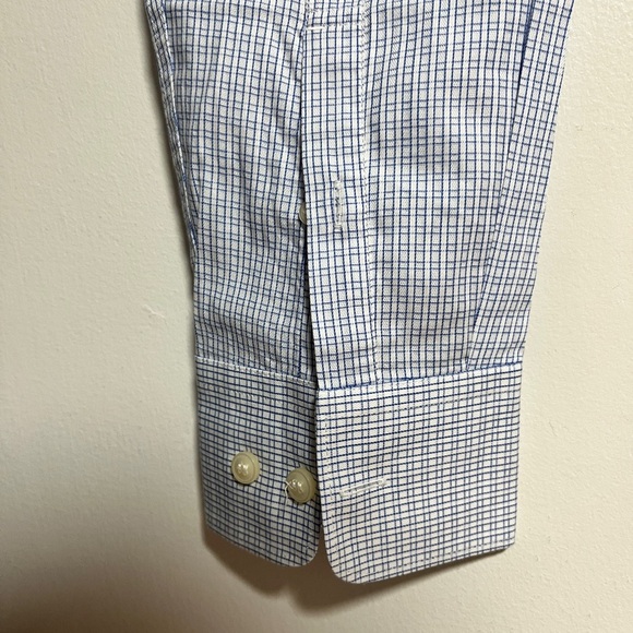 Tiger of Sweden Farrell 5 Slim Fit Dress Shirt 16.5 / 42 Blue Check Cotton - Picture 2 of 8